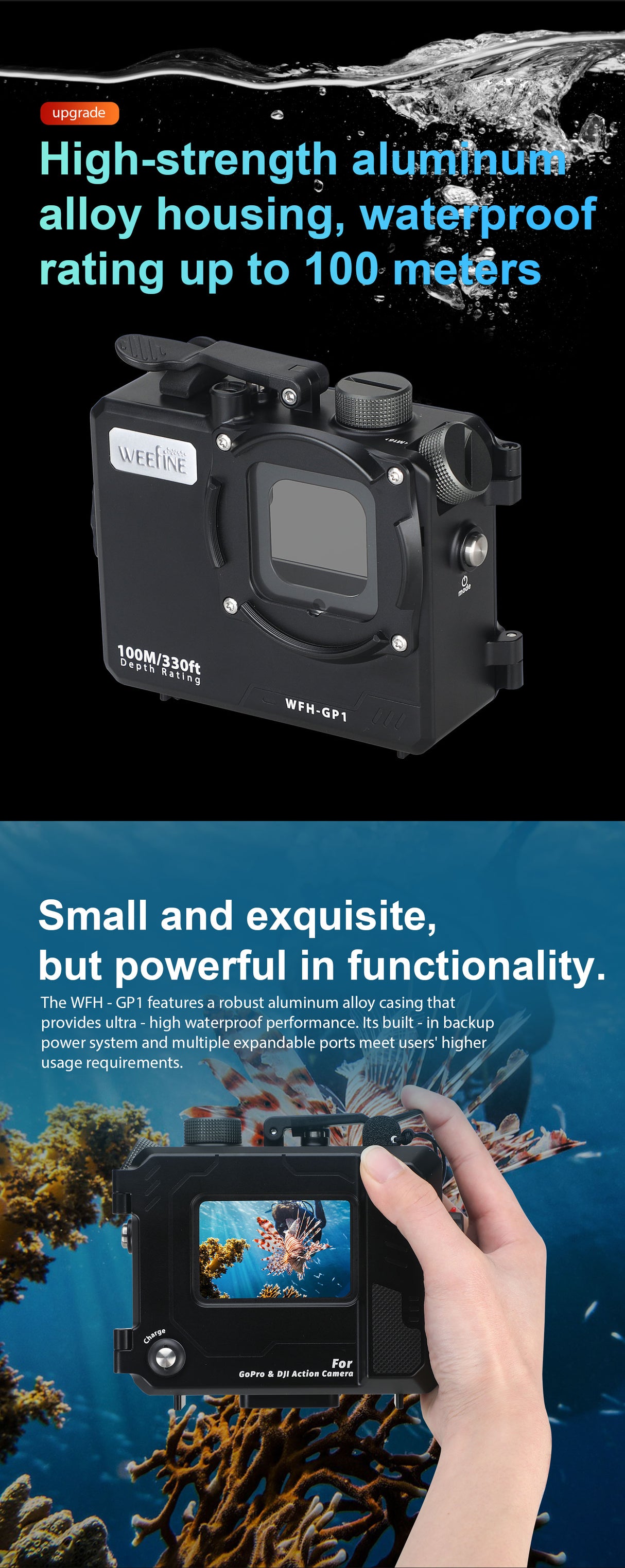 Weefine WFH-GP1 Action Camera Dive Housing (Gopro & DJI) - PRODIVE