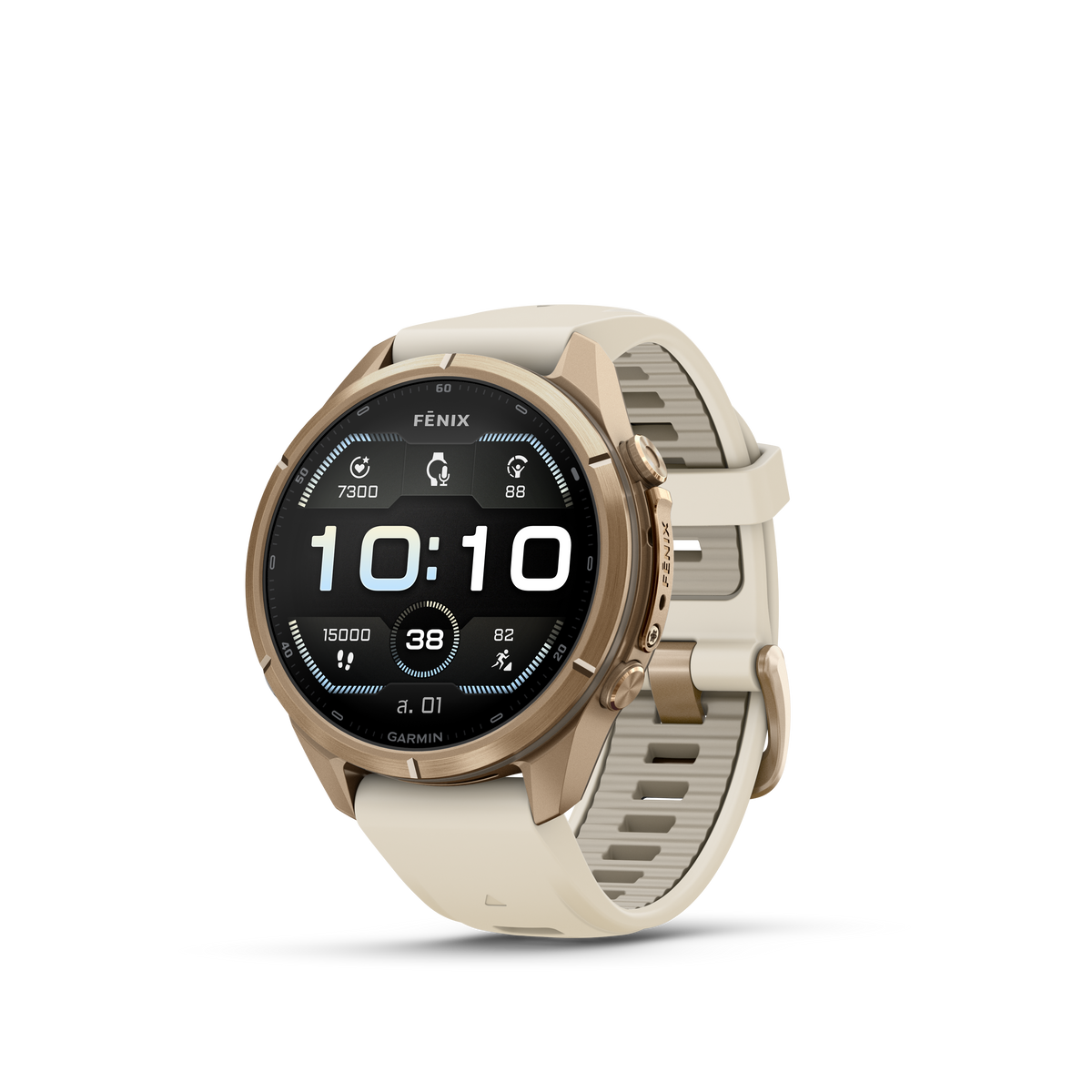 GARMIN Fenix 9 Pro – 43mm Autumn Gold Titanium with French Gray Silicone Band
