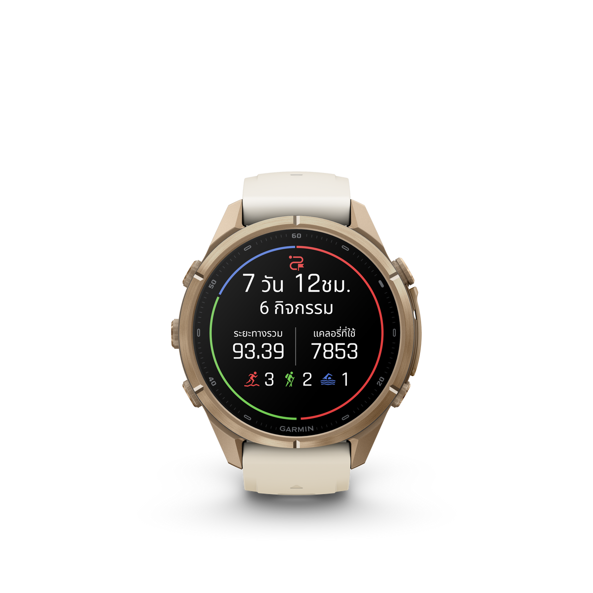 GARMIN Fenix 9 Pro – 43mm Autumn Gold Titanium with French Gray Silicone Band