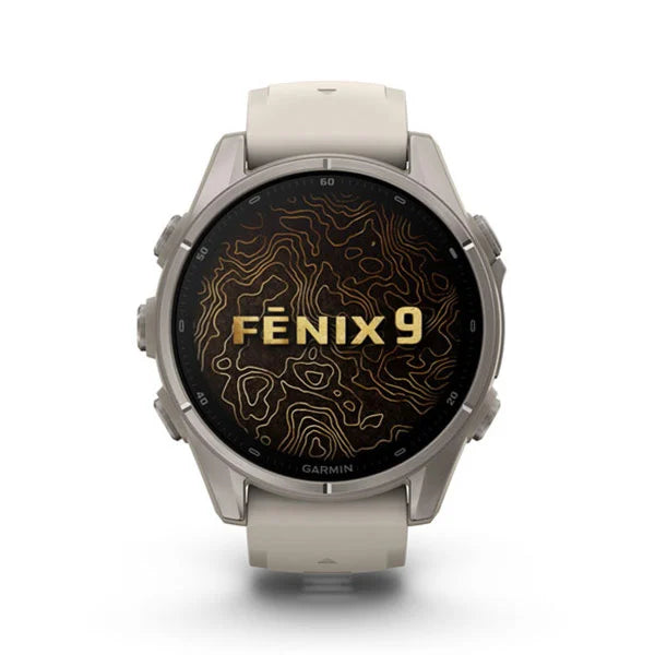 GARMIN Fenix 9 43mm Titanium with Fog Gray Silicone Band