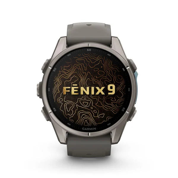 GARMIN Fenix 9 43mm Titanium with Pebble Gray Silicone Band