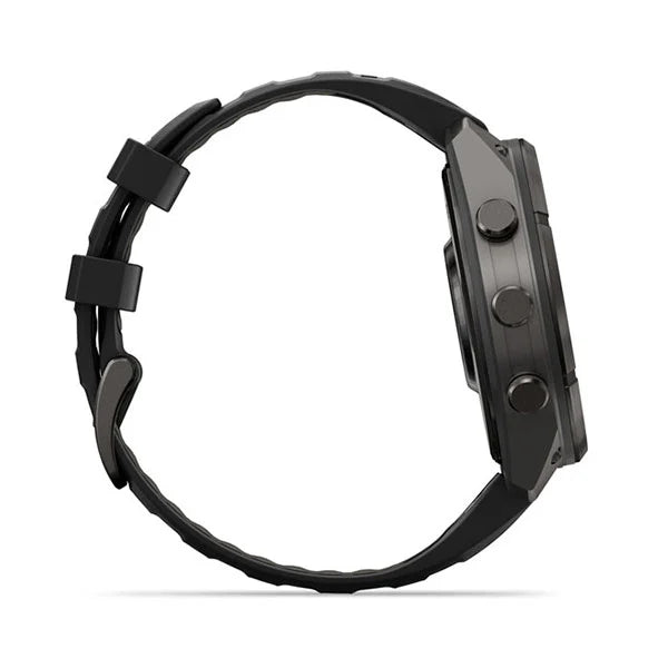GARMIN Fenix 9 Pro – 47 mm Carbon Gray DLC Titanium with Black/Pebble Gray Silicone Band