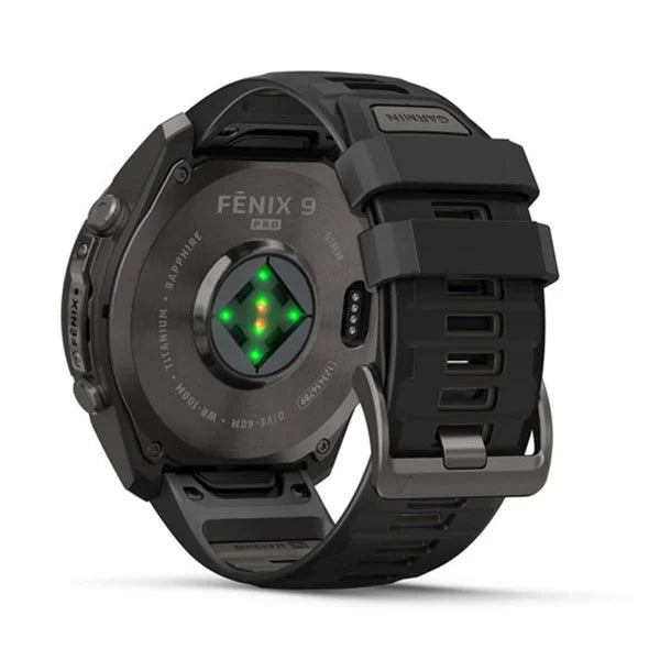 GARMIN Fenix 9 Pro – 51mm Carbon Gray DLC Titanium with Black/Pebble Gray Silicone Band