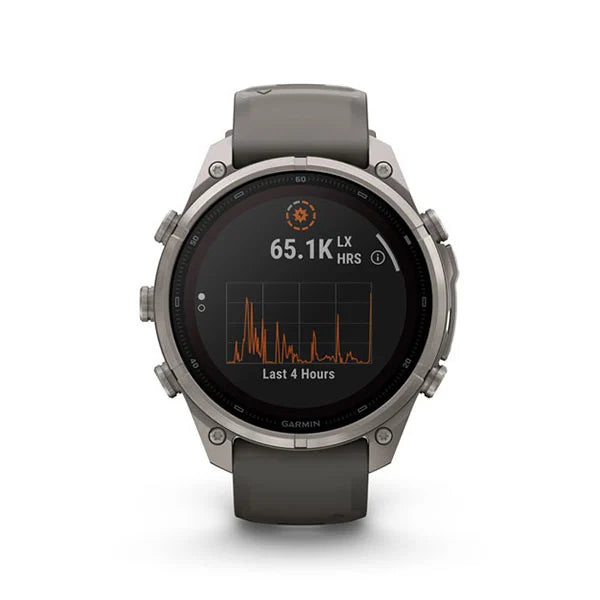 GARMIN Fenix 9 Pro – Solar, 47 mm Titanium with Pebble Gray/Silver Gray Silicone Band