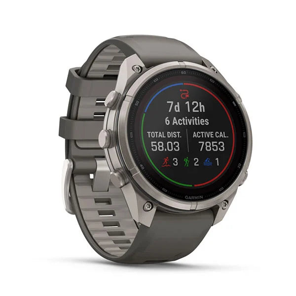 GARMIN Fenix 9 Pro – Solar, 47 mm Titanium with Pebble Gray/Silver Gray Silicone Band
