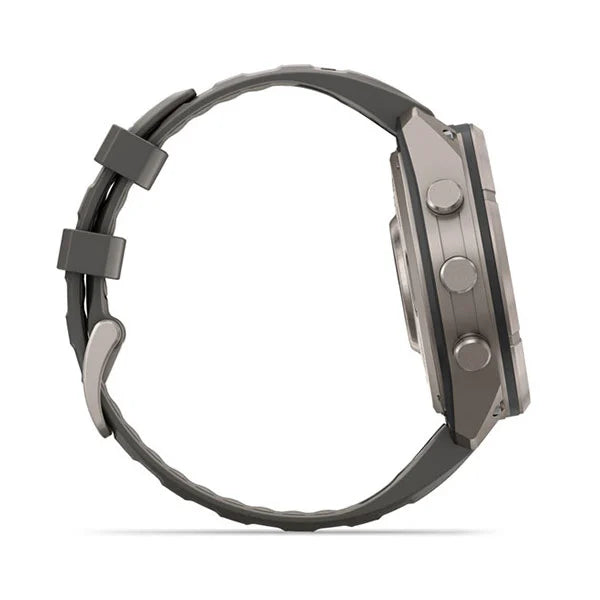 GARMIN Fenix 9 Pro – Solar, 47 mm Titanium with Pebble Gray/Silver Gray Silicone Band