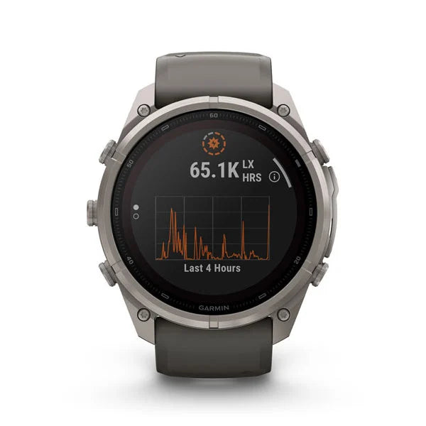 GARMIN Fenix 9 Pro – Solar, 51 mm Titanium with Pebble Gray/Silver Gray Silicone Band