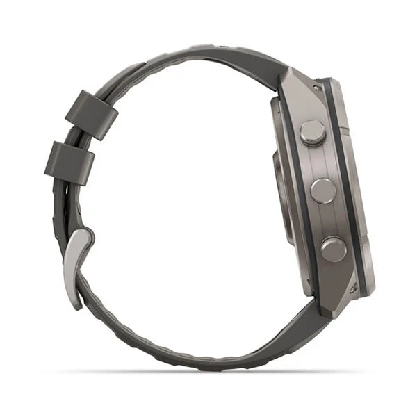 GARMIN Fenix 9 Pro – Solar, 51 mm Titanium with Pebble Gray/Silver Gray Silicone Band