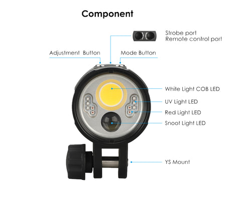 M4500-WSRUA Smart Focus Video Light with Strobe Mode