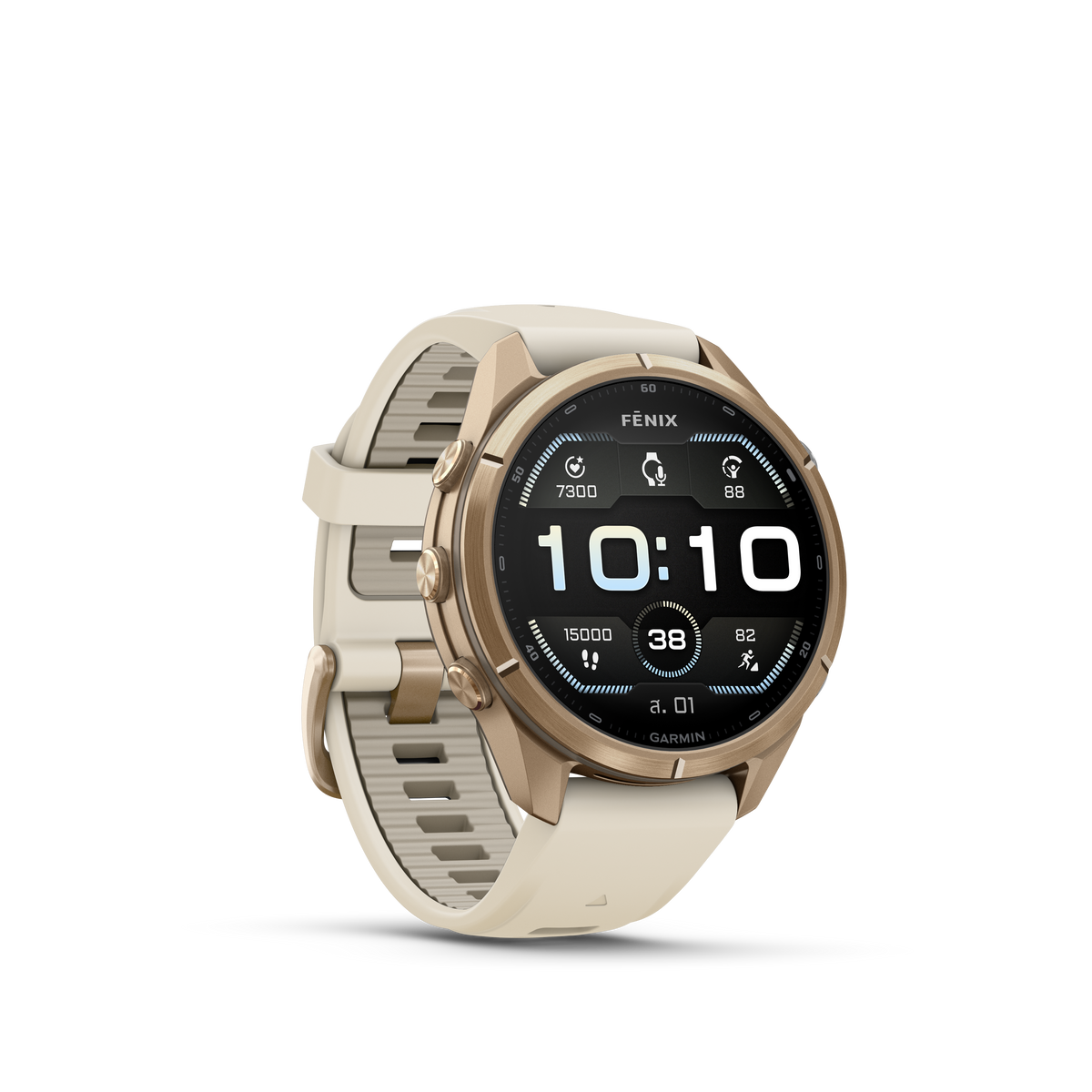 GARMIN Fenix 9 Pro – 43mm Autumn Gold Titanium with French Gray Silicone Band