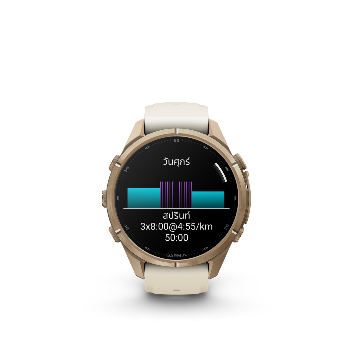 GARMIN Fenix 9 Pro – 43mm Autumn Gold Titanium with French Gray Silicone Band