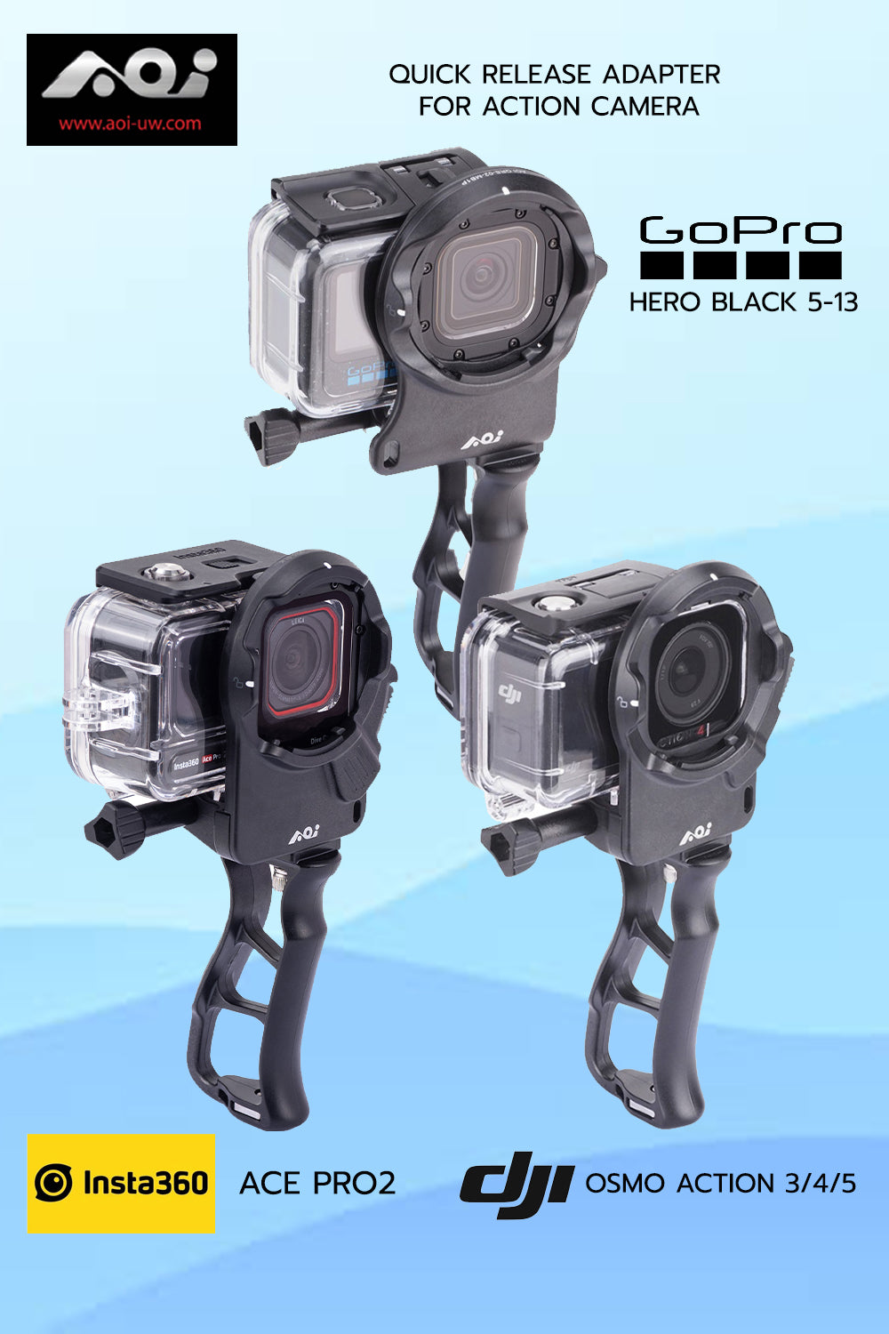 AOI QRS-02-Quick Release System 02 Mount Base for Action Camera - PRODIVE