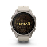 GARMIN Fenix 9 43mm Titanium with Fog Gray Silicone Band