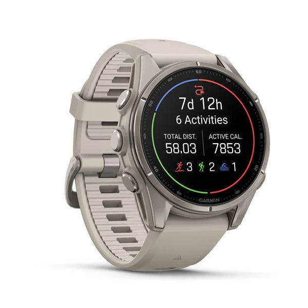 GARMIN Fenix 9 43mm Titanium with Fog Gray Silicone Band