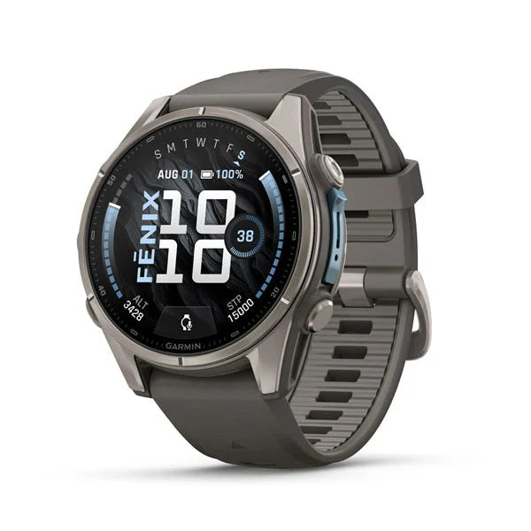 GARMIN Fenix 9 43mm Titanium with Pebble Gray Silicone Band
