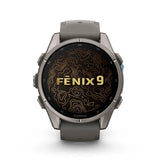 GARMIN Fenix 9 43mm Titanium with Pebble Gray Silicone Band