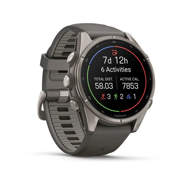 GARMIN Fenix 9 43mm Titanium with Pebble Gray Silicone Band
