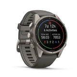GARMIN Fenix 9 43mm Titanium with Pebble Gray Silicone Band