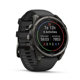 GARMIN Fenix 9 47mm Carbon Gray DLC Titanium with Black Silicone Band