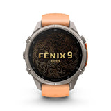 GARMIN Fenix 9 Pro – 43mm Titanium with Shell Pink/Autumn Orange Silicone Band