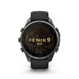 GARMIN Fenix 9 Pro – 47 mm Carbon Gray DLC Titanium with Black/Pebble Gray Silicone Band