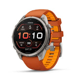 GARMIN Fenix 9 Pro – 47 mm Titanium with Autumn Orange/Spark Orange Silicone Band