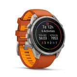 GARMIN Fenix 9 Pro – 47 mm Titanium with Autumn Orange/Spark Orange Silicone Band
