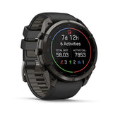 GARMIN Fenix 9 Pro – 51mm Carbon Gray DLC Titanium with Black/Pebble Gray Silicone Band