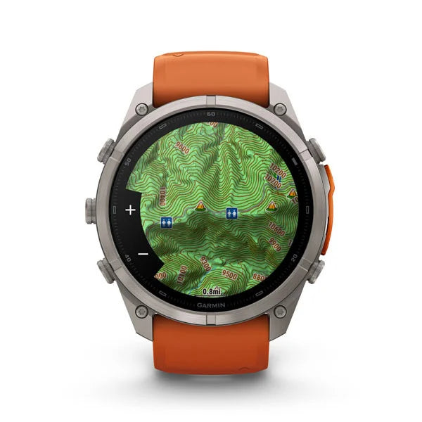 GARMIN Fenix 9 Pro – 51mm Titanium with Autumn Orange/Spark Orange Silicone Band
