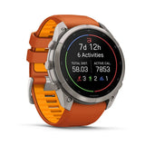 GARMIN Fenix 9 Pro – 51mm Titanium with Autumn Orange/Spark Orange Silicone Band