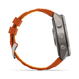 GARMIN Fenix 9 Pro – 51mm Titanium with Autumn Orange/Spark Orange Silicone Band
