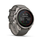 GARMIN Fenix 9 Pro – Solar, 47 mm Titanium with Pebble Gray/Silver Gray Silicone Band