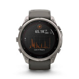 GARMIN Fenix 9 Pro – Solar, 51 mm Titanium with Pebble Gray/Silver Gray Silicone Band