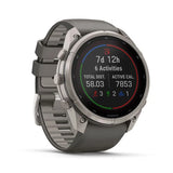 GARMIN Fenix 9 Pro – Solar, 51 mm Titanium with Pebble Gray/Silver Gray Silicone Band