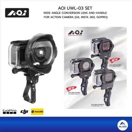 UWL-03 SET Underwater and handle Wide Angle Conversion Lens for Action camera - PRODIVE